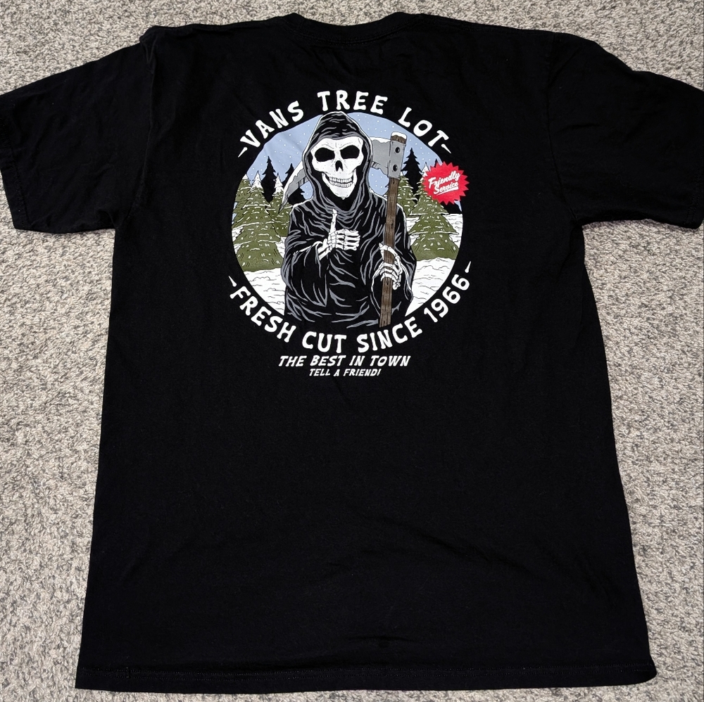 Vans Black Tee With Reaper Graphic